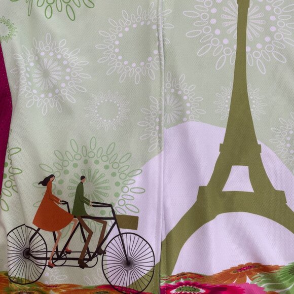 Super Cute Women's Bike Jersey France Eiffel Tower - Picture 2 of 5